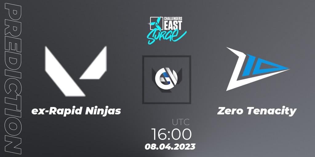 Prognose für das Spiel ex-Rapid Ninjas VS Zero Tenacity. 08.04.2023 at 16:05. VALORANT - VALORANT Challengers East: Surge - Split 2 - Regular Season