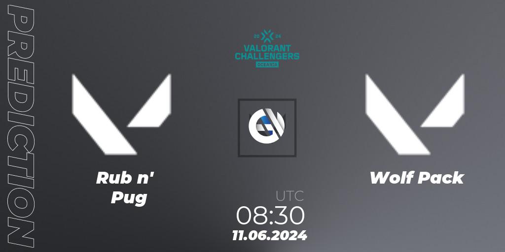 Prognose für das Spiel Rub n' Pug VS Wolf Pack. 11.06.2024 at 08:30. VALORANT - VALORANT Challengers 2024 Oceania: Split 2