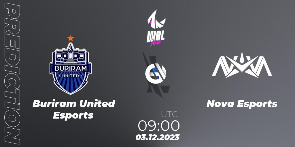 Prognose für das Spiel Buriram United Esports VS Nova Esports. 03.12.23. Wild Rift - WRL Asia 2023 - Season 2 - Regular Season