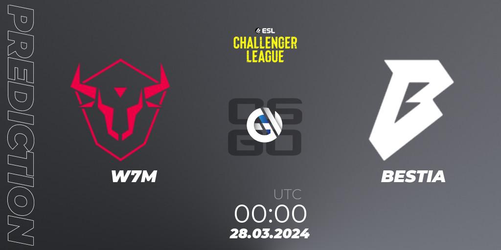 Prognose für das Spiel W7M VS BESTIA. 28.03.24. CS2 (CS:GO) - ESL Challenger League Season 47: South America