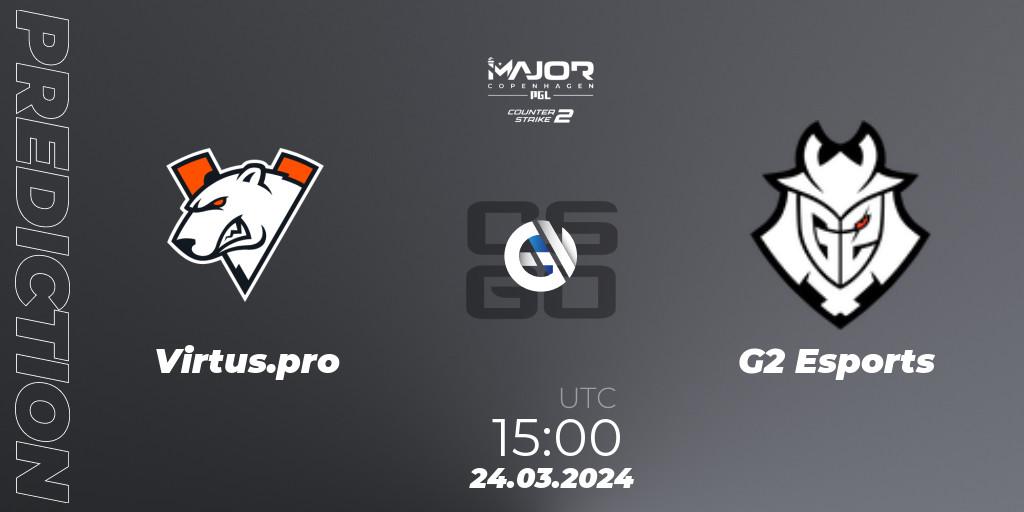 Prognose für das Spiel Virtus.pro VS G2 Esports. 24.03.24. CS2 (CS:GO) - PGL CS2 Major Copenhagen 2024
