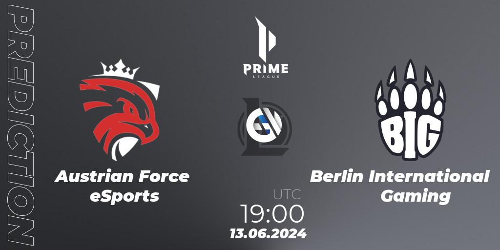 Prognose für das Spiel Austrian Force eSports VS Berlin International Gaming. 13.06.2024 at 19:00. LoL - Prime League Summer 2024