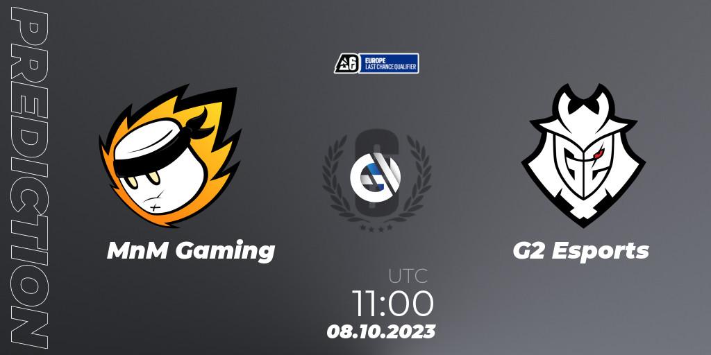 Prognose für das Spiel MnM Gaming VS G2 Esports. 08.10.23. Rainbow Six - Europe League 2023 - Stage 2 - Last Chance Qualifiers