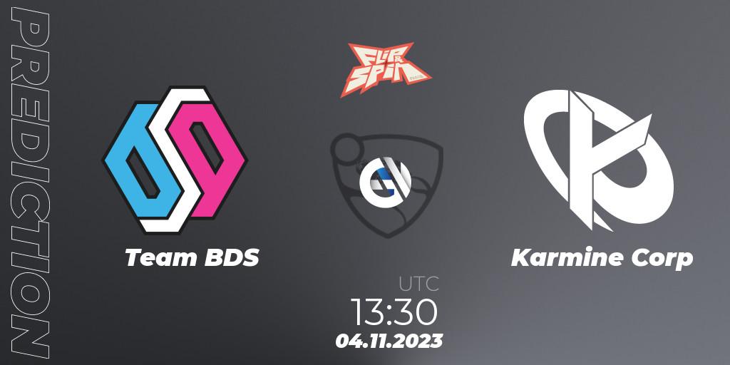 Prognose für das Spiel Team BDS VS Karmine Corp. 04.11.23. Rocket League - Flip & Spin - Finals