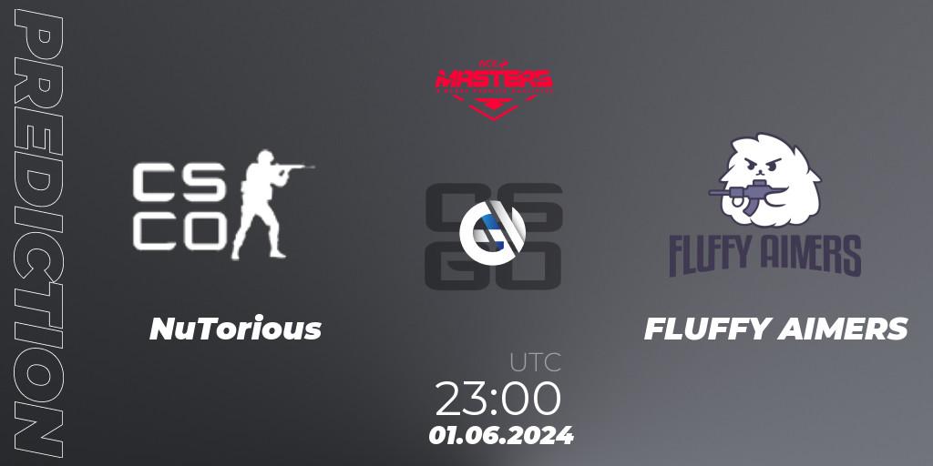 Prognose für das Spiel NuTorious VS FLUFFY AIMERS. 01.06.2024 at 23:00. Counter-Strike (CS2) - Ace North American Masters Fall 2024: Open Qualifier #2