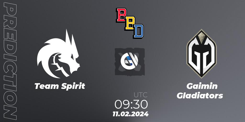 Prognose für das Spiel Team Spirit VS Gaimin Gladiators. 11.02.2024 at 09:02. Dota 2 - BetBoom Dacha Dubai 2024