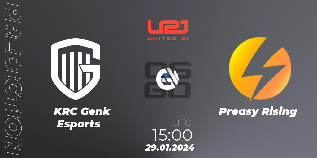 Prognose für das Spiel KRC Genk Esports VS Preasy Rising. 29.01.24. CS2 (CS:GO) - United21 Season 10: Division 2