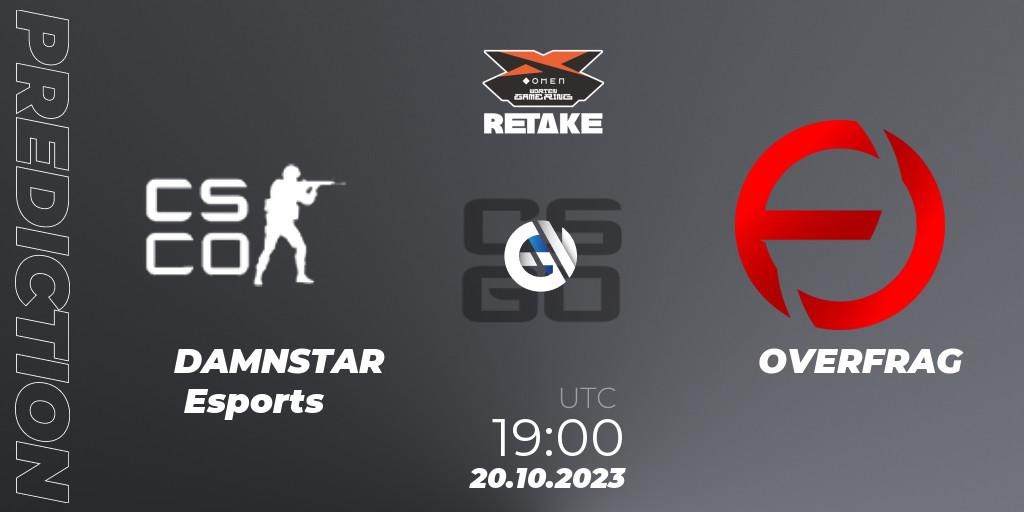 Prognose für das Spiel DAMNSTAR Esports VS OVERFRAG. 20.10.23. CS2 (CS:GO) - Circuito Retake Season 7: Take #2