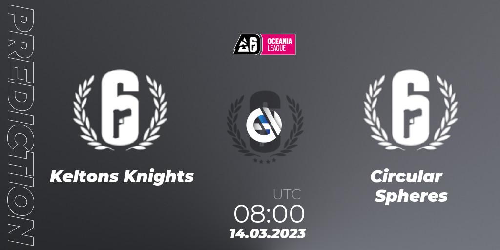 Prognose für das Spiel Keltons Knights VS Circular Spheres. 14.03.23. Rainbow Six - Oceania League 2023 - Stage 1