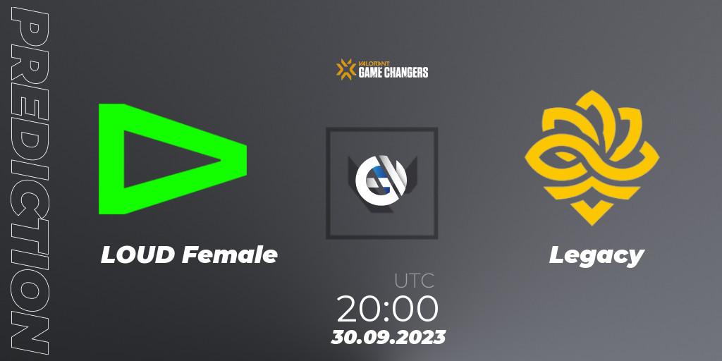 Prognose für das Spiel LOUD Female VS Legacy. 30.09.23. VALORANT - VCT 2023: Game Changers Brazil Series 2