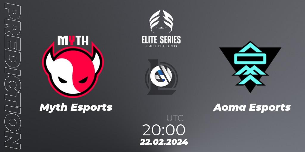 Prognose für das Spiel Myth Esports VS Aoma Esports. 22.02.2024 at 20:00. LoL - Elite Series Spring 2024