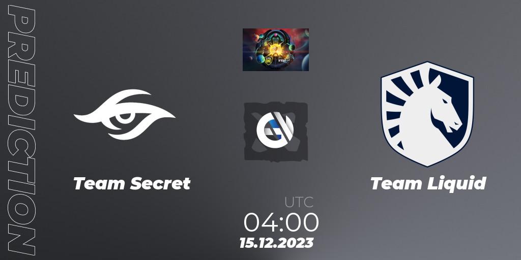 Prognose für das Spiel Team Secret VS Team Liquid. 15.12.23. Dota 2 - ESL One - Kuala Lumpur 2023