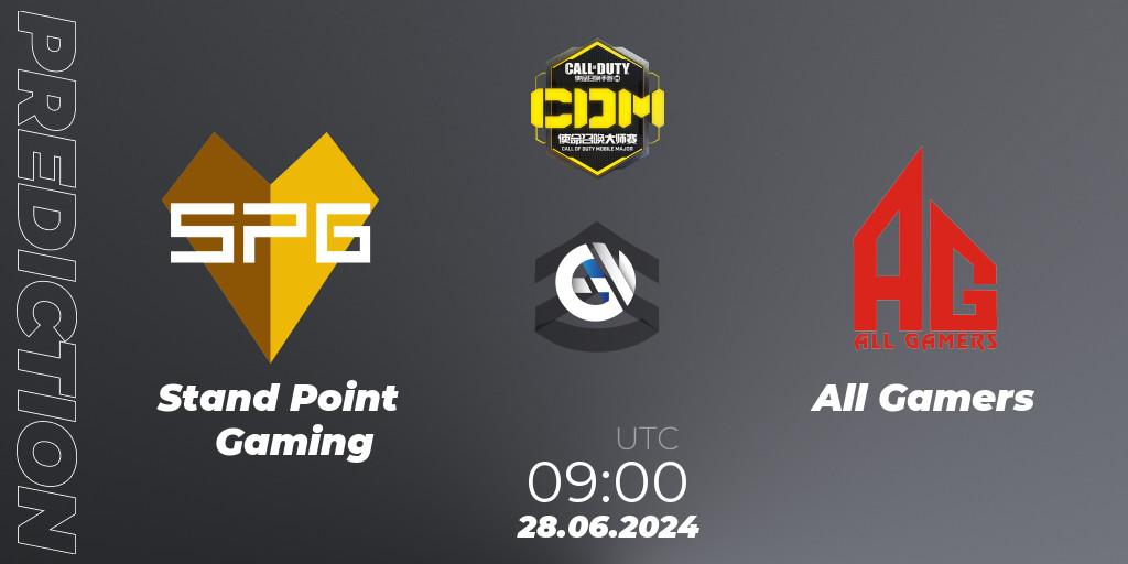 Prognose für das Spiel Stand Point Gaming VS All Gamers. 28.06.2024 at 09:00. Call of Duty - China Masters 2024 S8: Regular Season