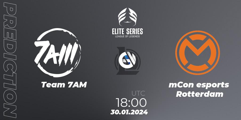 Prognose für das Spiel Team 7AM VS mCon esports Rotterdam. 30.01.24. LoL - Elite Series Spring 2024
