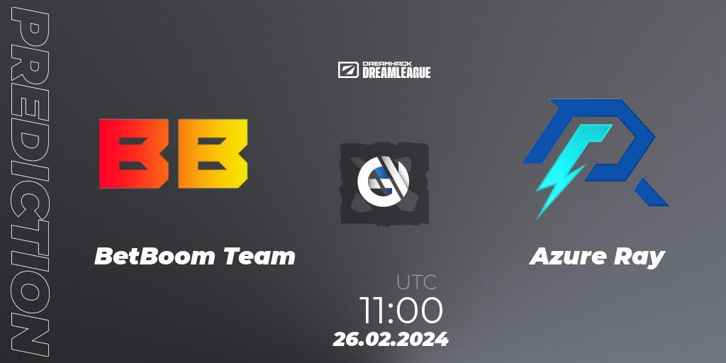 Prognose für das Spiel BetBoom Team VS Azure Ray. 26.02.2024 at 10:59. Dota 2 - DreamLeague Season 22