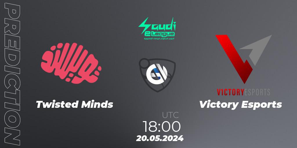Prognose für das Spiel Twisted Minds VS Victory Esports. 20.05.2024 at 18:00. Rocket League - Saudi eLeague 2024 - Major 2: Online Major Phase 1