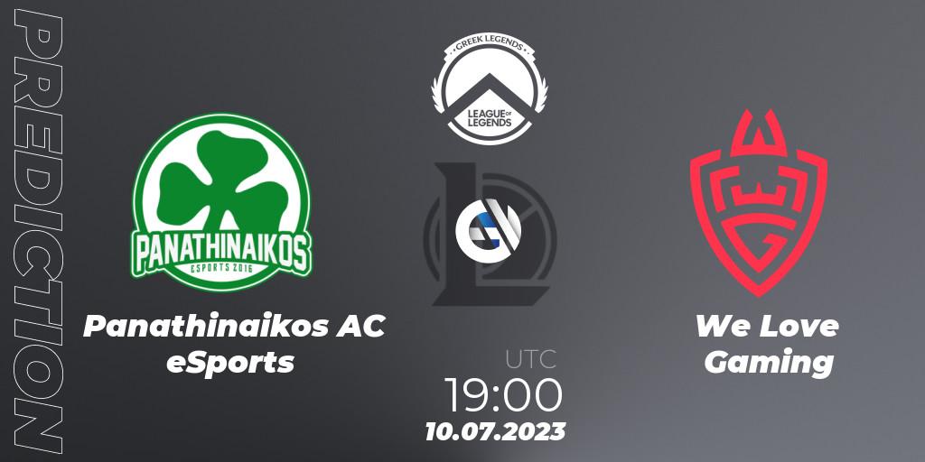 Prognose für das Spiel Panathinaikos AC eSports VS We Love Gaming. 10.07.2023 at 19:30. LoL - Greek Legends League Summer 2023