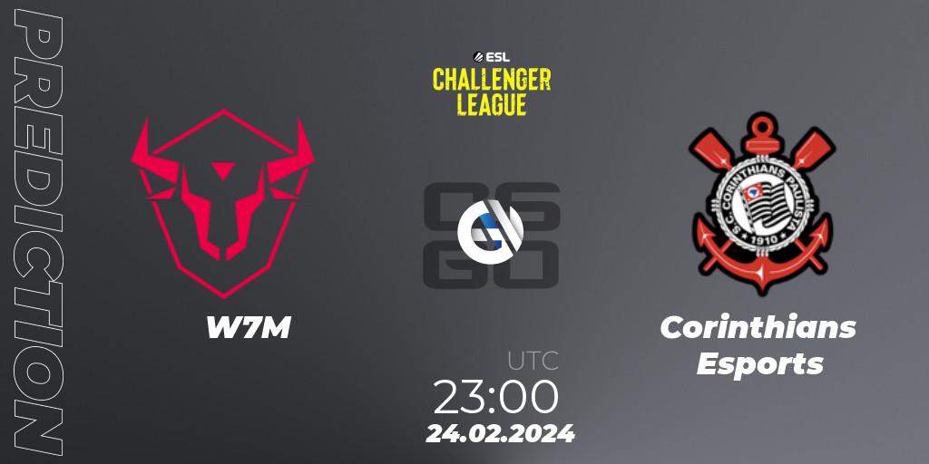 Prognose für das Spiel W7M VS Corinthians Esports. 24.02.2024 at 23:00. Counter-Strike (CS2) - ESL Challenger League Season 47: South America