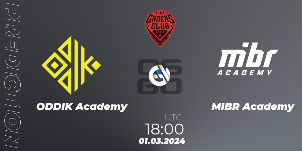 Prognose für das Spiel ODDIK Academy VS MIBR Academy. 01.03.24. CS2 (CS:GO) - Gamers Club Liga Série A: February 2024