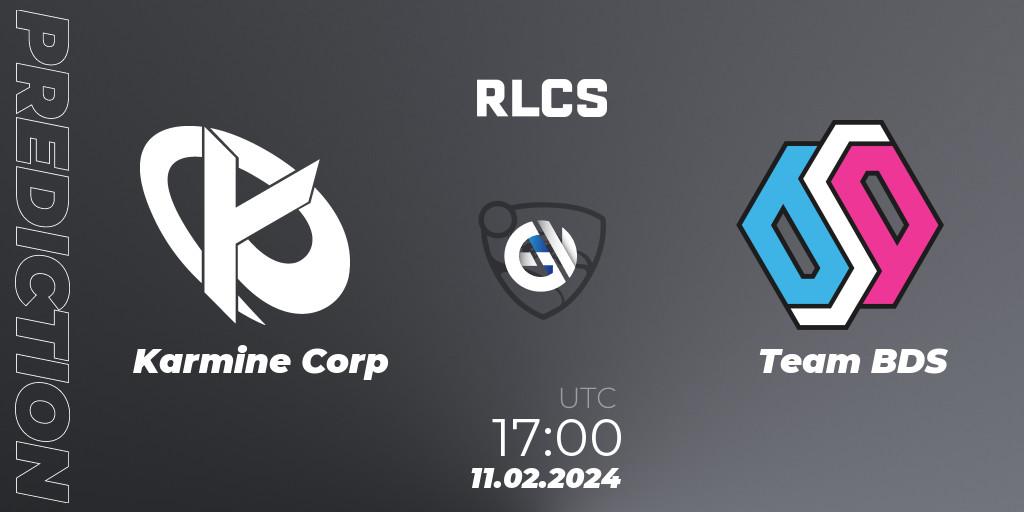 Prognose für das Spiel Karmine Corp VS Team BDS. 11.02.2024 at 17:00. Rocket League - RLCS 2024 - Major 1: Europe Open Qualifier 1