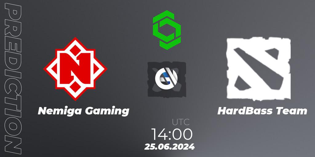 Prognose für das Spiel Nemiga Gaming VS HardBass Team. 25.06.2024 at 08:00. Dota 2 - CCT Dota 2 Series 1
