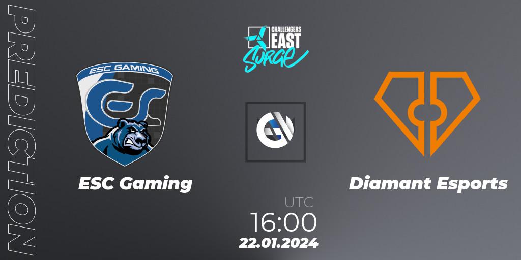 Prognose für das Spiel ESC Gaming VS Diamant Esports. 22.01.24. VALORANT - VALORANT Challengers 2024 East: Surge Split 1