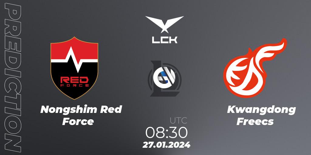 Prognose für das Spiel Nongshim Red Force VS Kwangdong Freecs. 27.01.24. LoL - LCK Spring 2024 - Group Stage