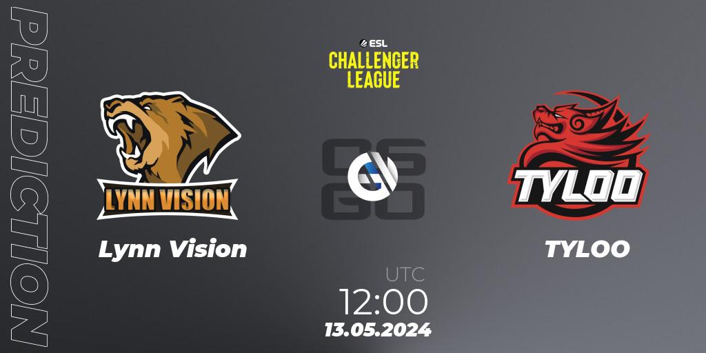 Prognose für das Spiel Lynn Vision VS TYLOO. 13.05.24. CS2 (CS:GO) - ESL Challenger League Season 47: Asia