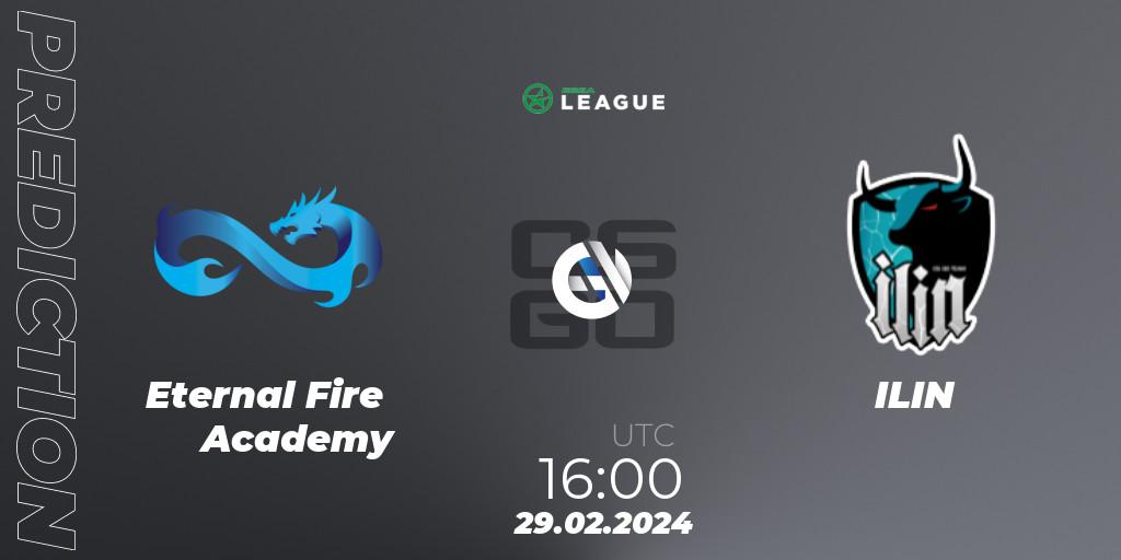 Prognose für das Spiel Eternal Fire Academy VS ILIN. 29.02.24. CS2 (CS:GO) - ESEA Season 48: Advanced Division - Europe