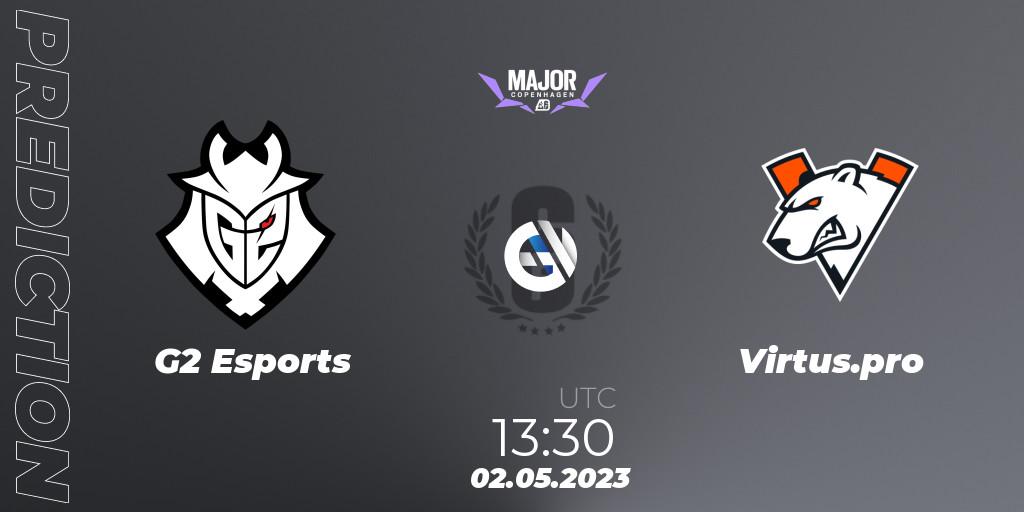 Prognose für das Spiel G2 Esports VS Virtus.pro. 02.05.2023 at 13:30. Rainbow Six - BLAST R6 Major Copenhagen 2023