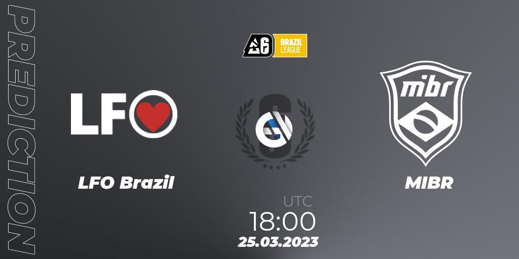 Prognose für das Spiel LFO Brazil VS MIBR. 25.03.23. Rainbow Six - Brazil League 2023 - Stage 1
