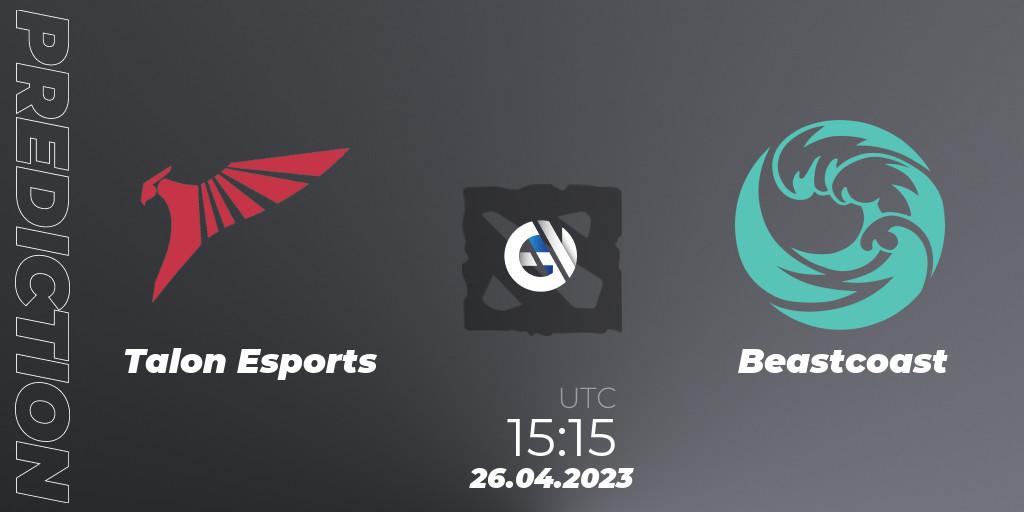 Prognose für das Spiel Talon Esports VS Beastcoast. 26.04.2023 at 15:15. Dota 2 - The Berlin Major 2023 ESL - Group Stage