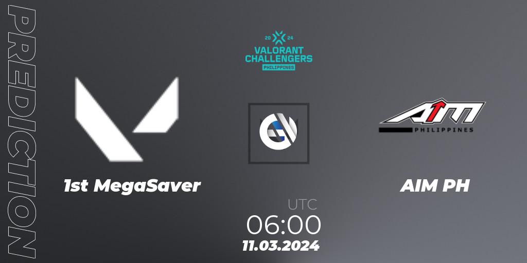 Prognose für das Spiel 1st MegaSaver VS AIM PH. 11.03.2024 at 06:00. VALORANT - VALORANT Challengers 2024 Philippines: Split 1