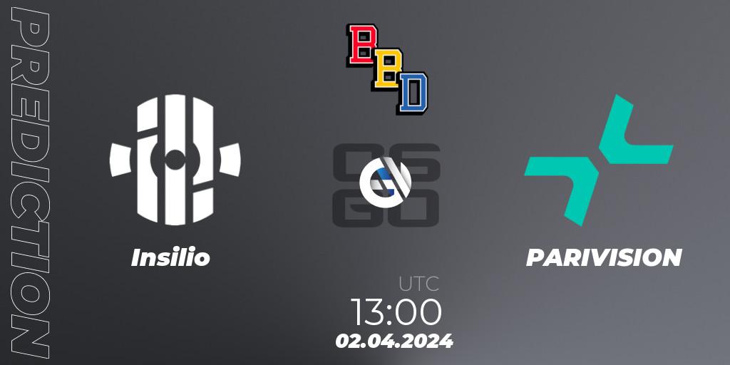 Prognose für das Spiel Insilio VS PARIVISION. 02.04.24. CS2 (CS:GO) - BetBoom Dacha Belgrade 2024: European Qualifier