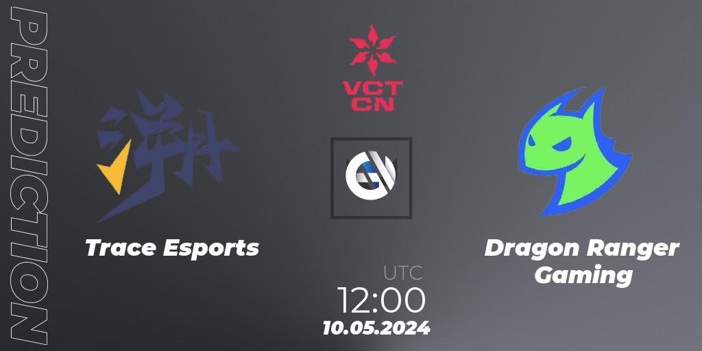 Prognose für das Spiel Trace Esports VS Dragon Ranger Gaming. 10.05.2024 at 12:00. VALORANT - VCT 2024: China Stage 1