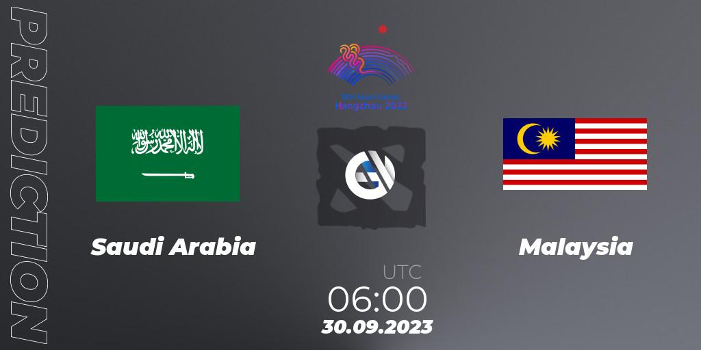 Prognose für das Spiel Saudi Arabia VS Malaysia. 30.09.2023 at 06:00. Dota 2 - 2022 Asian Games