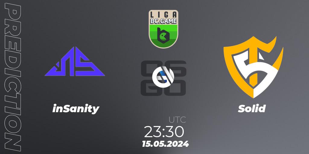 Prognose für das Spiel inSanity VS Solid. 15.05.2024 at 23:45. Counter-Strike (CS2) - Dust2 Brasil Liga Season 3