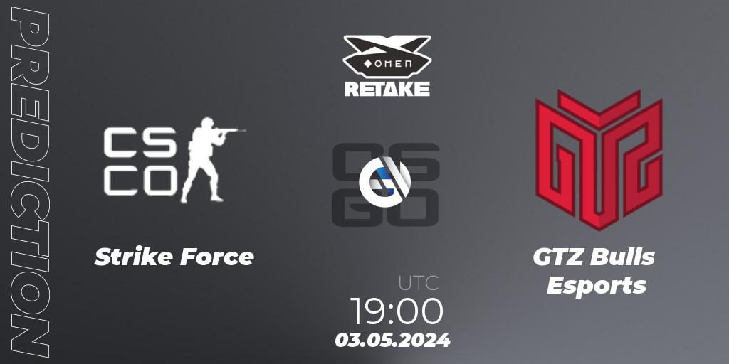 Prognose für das Spiel Strike Force VS GTZ Bulls Esports. 03.05.2024 at 19:00. Counter-Strike (CS2) - Circuito Retake Season 8: Take #1