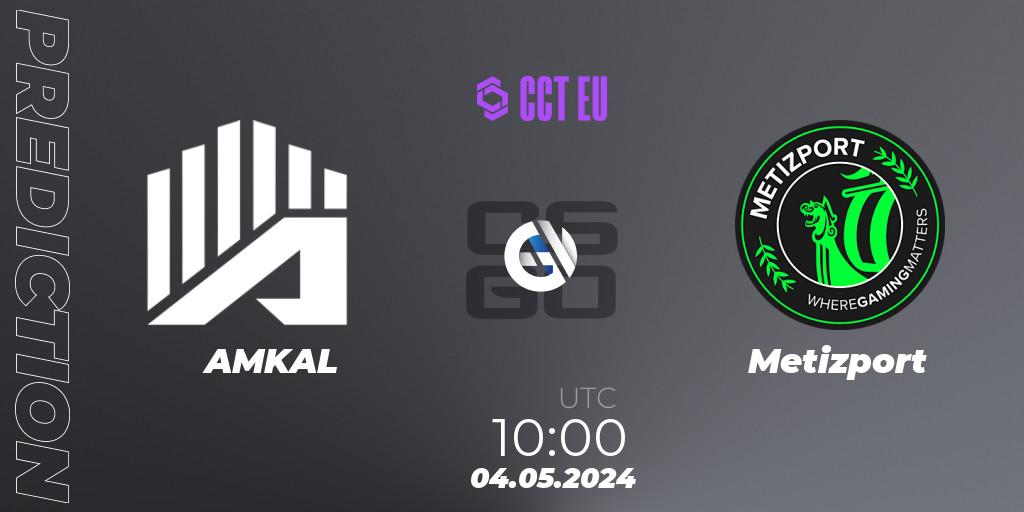 Prognose für das Spiel AMKAL VS Metizport. 04.05.2024 at 10:00. Counter-Strike (CS2) - CCT Season 2 Europe Series 1