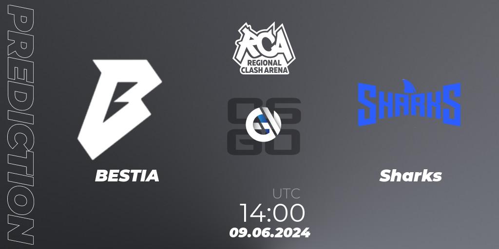 Prognose für das Spiel BESTIA VS Sharks. 09.06.2024 at 14:00. Counter-Strike (CS2) - Regional Clash Arena South America