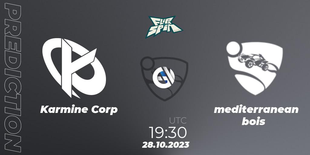 Prognose für das Spiel Karmine Corp VS mediterranean bois. 28.10.2023 at 19:30. Rocket League - Flip & Spin - Playoffs