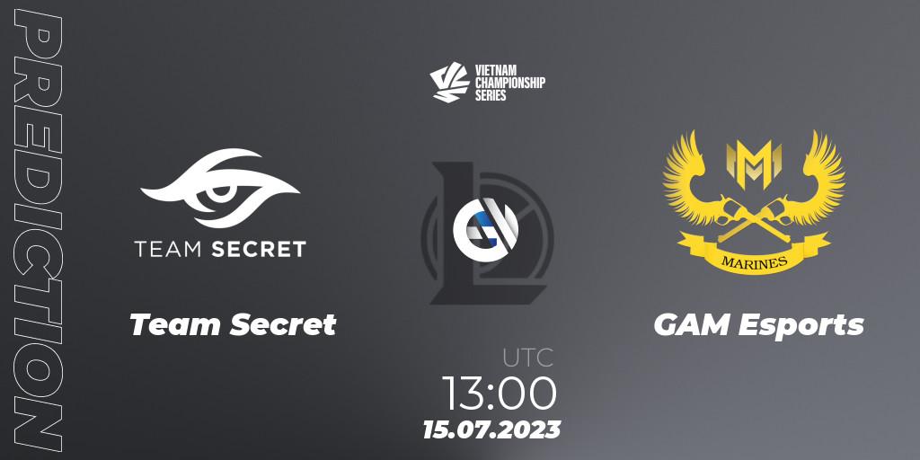 Prognose für das Spiel Team Secret VS GAM Esports. 15.07.23. LoL - VCS Dusk 2023