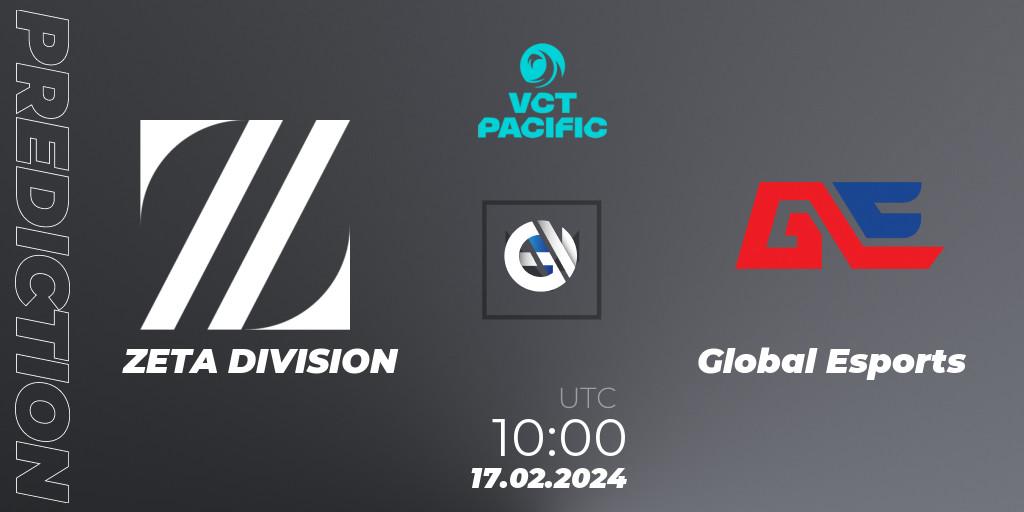 Prognose für das Spiel ZETA DIVISION VS Global Esports. 18.02.24. VALORANT - VCT 2024: Pacific Kickoff