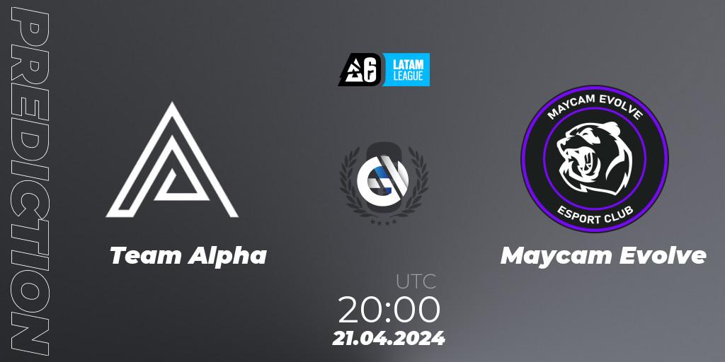 Prognose für das Spiel Team Alpha VS Maycam Evolve. 21.04.2024 at 20:00. Rainbow Six - LATAM League 2024 - Stage 1: Final Four