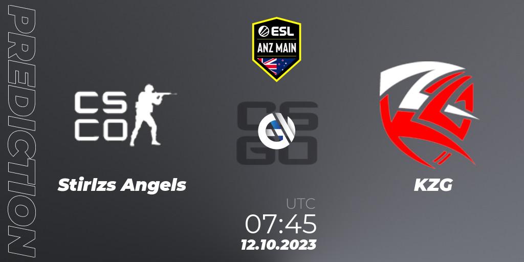 Prognose für das Spiel Stirlzs Angels VS KZG. 12.10.23. CS2 (CS:GO) - ESL ANZ Main Season 17