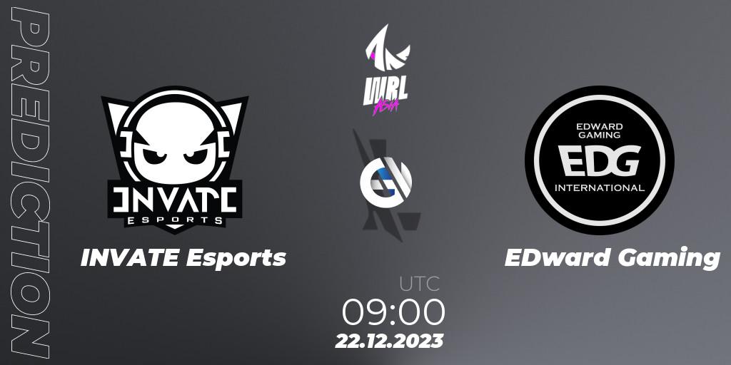 Prognose für das Spiel INVATE Esports VS EDward Gaming. 22.12.23. Wild Rift - WRL Asia 2023 - Season 2 - Regular Season