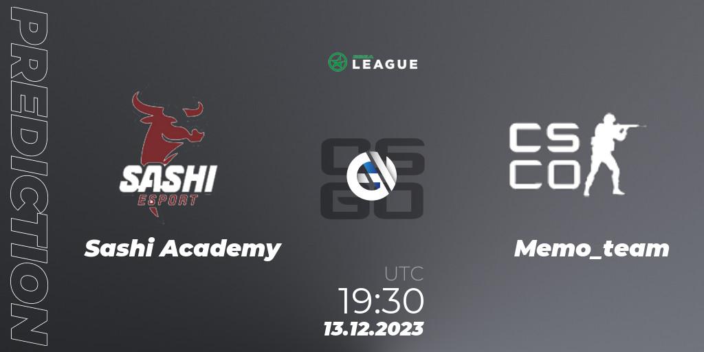 Prognose für das Spiel Sashi Academy VS Memo_team. 13.12.23. CS2 (CS:GO) - ESEA Season 47: Open Division - Europe