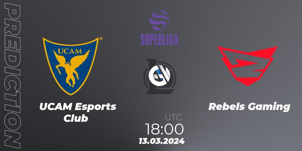 Prognose für das Spiel UCAM Esports Club VS Rebels Gaming. 13.03.24. LoL - Superliga Spring 2024 - Group Stage
