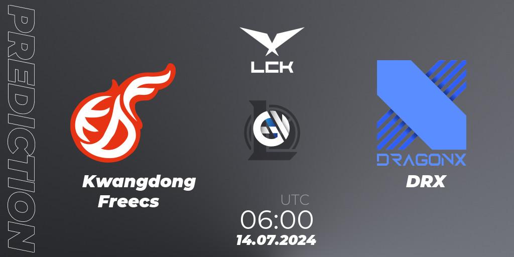 Prognose für das Spiel Kwangdong Freecs VS DRX. 14.07.2024 at 06:00. LoL - LCK Summer 2024 Group Stage