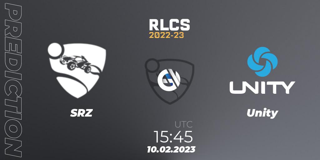Prognose für das Spiel SRZ VS Unity. 10.02.2023 at 15:45. Rocket League - RLCS 2022-23 - Winter: Sub-Saharan Africa Regional 2 - Winter Cup